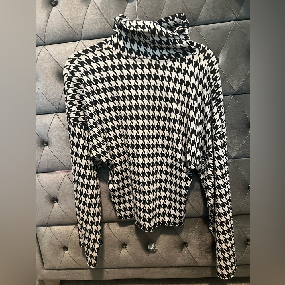 Black and white turtle neck